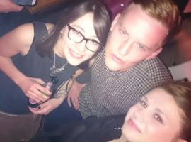 Lea with one of the stags on a night out.